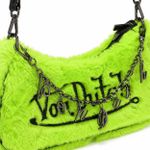 Bolsa Baguete Von Dutch Faux Fur Verde Neon Y2K