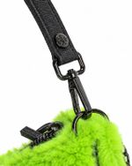 Bolsa Baguete Von Dutch Faux Fur Verde Neon Y2K