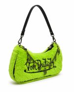 Bolsa Baguete Von Dutch Faux Fur Verde Neon Y2K