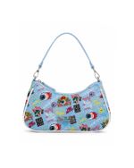 Bolsa Baguete Von Dutch Sky Blue Tattoo Y2K