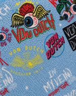 Bolsa Baguete Von Dutch Sky Blue Tattoo Y2K