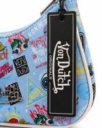 Bolsa Baguete Von Dutch Sky Blue Tattoo Y2K