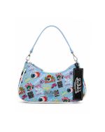 Bolsa Baguete Von Dutch Sky Blue Tattoo Y2K
