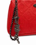 Bolsa Ed Hardy Red Skull Embossed Shoulder Bag