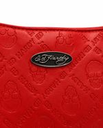 Bolsa Ed Hardy Red Skull Embossed Shoulder Bag