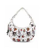 Bolsa Ed Hardy Tattoo Studded Hobo Branca