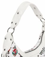 Bolsa Ed Hardy Tattoo Studded Hobo Branca
