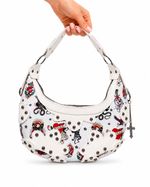 Bolsa Ed Hardy Tattoo Studded Hobo Branca