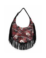 Bolsa Ed Hardy Fringe Skull Hobo Red