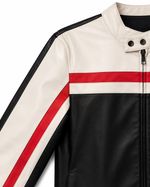 Jaqueta Biker Racing em Courino Bicolor