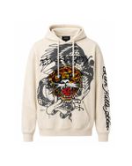 Moletom Ed Hardy Tiger Tattoo Off White com Capuz