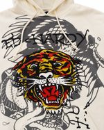 Moletom Ed Hardy Tiger Tattoo Off White com Capuz