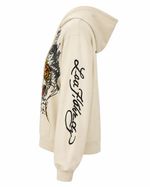 Moletom Ed Hardy Tiger Tattoo Off White com Capuz