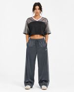 Calça Adidas Firebird Wide Leg Cinza Grafite