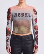 Blusa Tule Rebel Tattoo