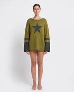 Tricot Oversized Star Olive