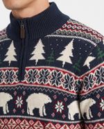 Tricot Polar Bear Half Zip Navy
