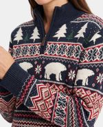Tricot Polar Bear Half Zip Navy