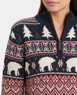 Tricot Polar Bear Half Zip Navy