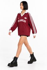 Blusa Polo Oversized Los Angeles Burgundy