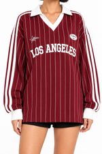 Blusa Polo Oversized Los Angeles Burgundy