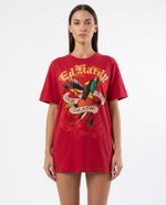 Camiseta Oversized Ed Hardy True Til Death Red