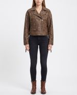 Jaqueta Biker Brown Estonada
