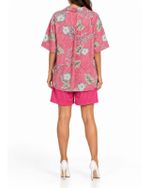 Camisa Hawaii Blues Tropical Rosa