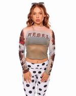 Blusa Tule Rebel Tattoo