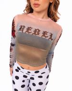 Blusa Tule Rebel Tattoo