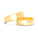 Aliança Meia Cana Reta 6mm Ouro 18k
