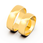 Aliança Meia Cana Reta 6mm Ouro 18k