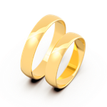 Aliança Meia Cana Reta 4mm Ouro 18k