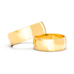 Aliança Meia Cana Reta 7mm Ouro 18k