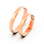 Aliança Meia Cana Reta 3mm Ouro 18k