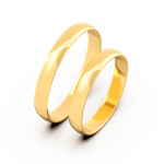 Aliança Meia Cana Reta 3mm Ouro 18k