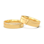 Aliança Pétalas Ouro 18k