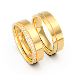 Aliança Pétalas Ouro 18k
