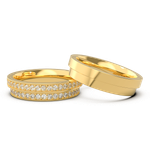 Aliança Arranha Céu Ouro 18k