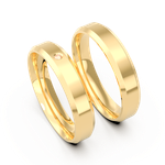 Aliança Jasmim Ouro 18k Chanfrada 4mm
