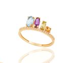 Anel ouro 18k pedras brasileiras