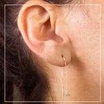 Brinco Estrela Brilhantes Ouro 18k