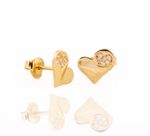 Brinco Coração Brilhantes Ouro 18k