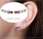 Brinco Pedras Brasileiras Ouro 18k