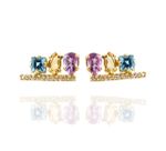 Brinco Pedras Brasileiras ouro 18k