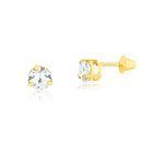 Brinco Infantil de Pedra Zircônia  Ouro 18k