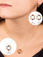Colar com Pedras Brasileiras Ouro 18k