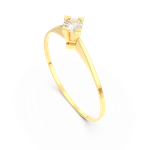 Anel Solitário Coroa Ouro 18k