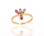 Anel Pedras Brasileiras Coleção Flores Ouro 18k