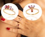 Anel Pedras Brasileiras Coleção Flores Ouro 18k